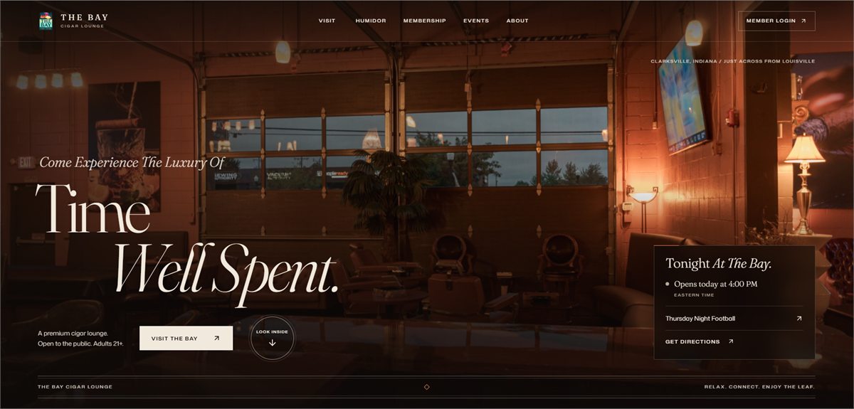 The Bay Cigar Lounge public homepage