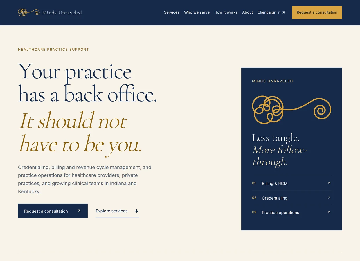 Minds Unraveled public website