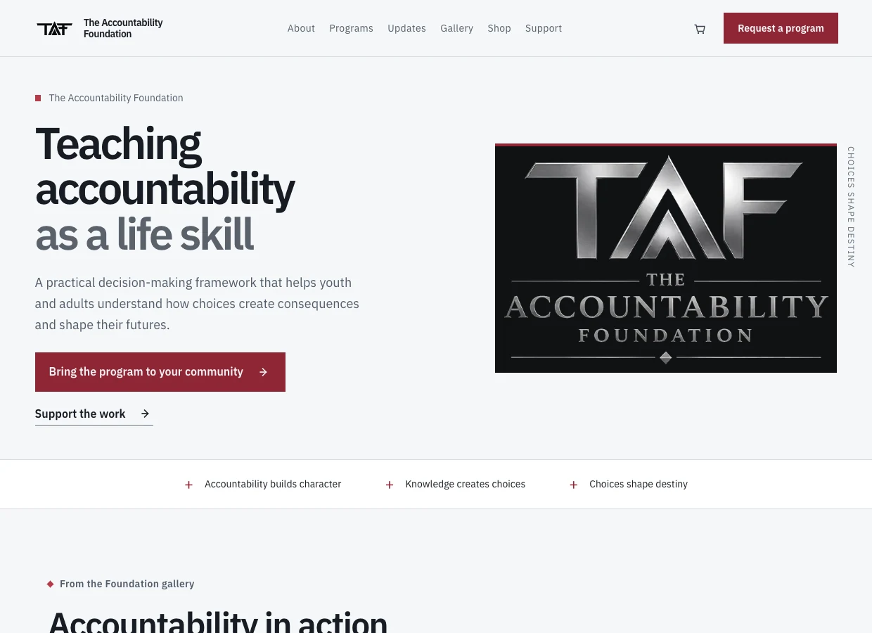 The Foundation website explains its accountability model and paths to participate